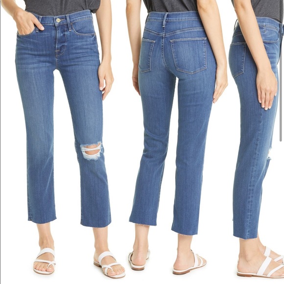 Frame Le High Raw Hem Ankle Straight Leg Jeans NWT - Picture 1 of 11